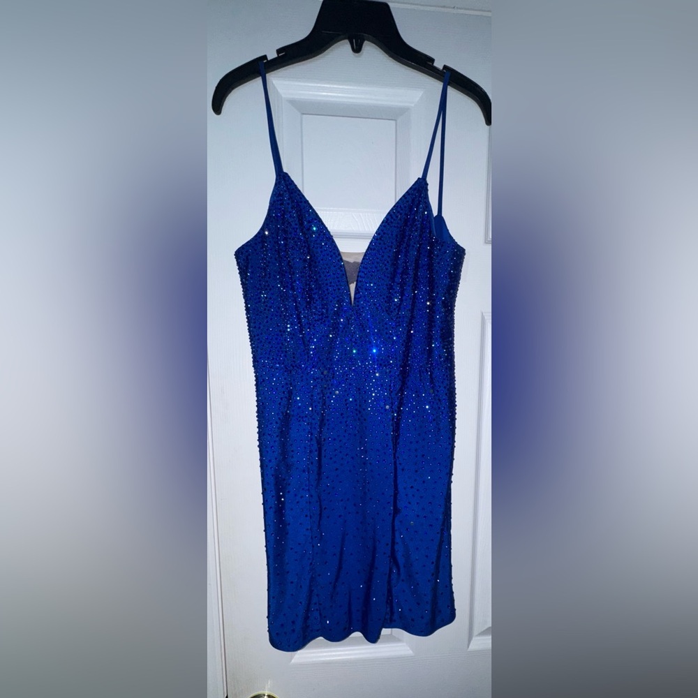 Faviana Royal Blue Sequin Dress